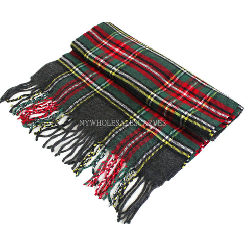 Cashmere Feel Scarf FW17-14 Green Red