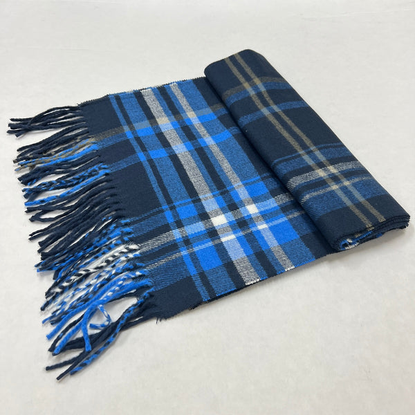 183  CASHMERE FEEL SCARF BLUE /WHITE
