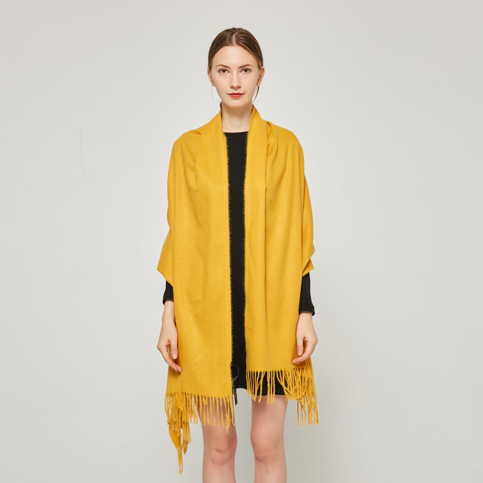 Cashmere Touch Solid Shawl FW2314513 Golden Yellow