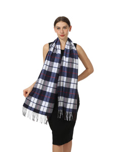 CASHMERE FEEL SCARF SW-24 NAVY/WHITE/REd
