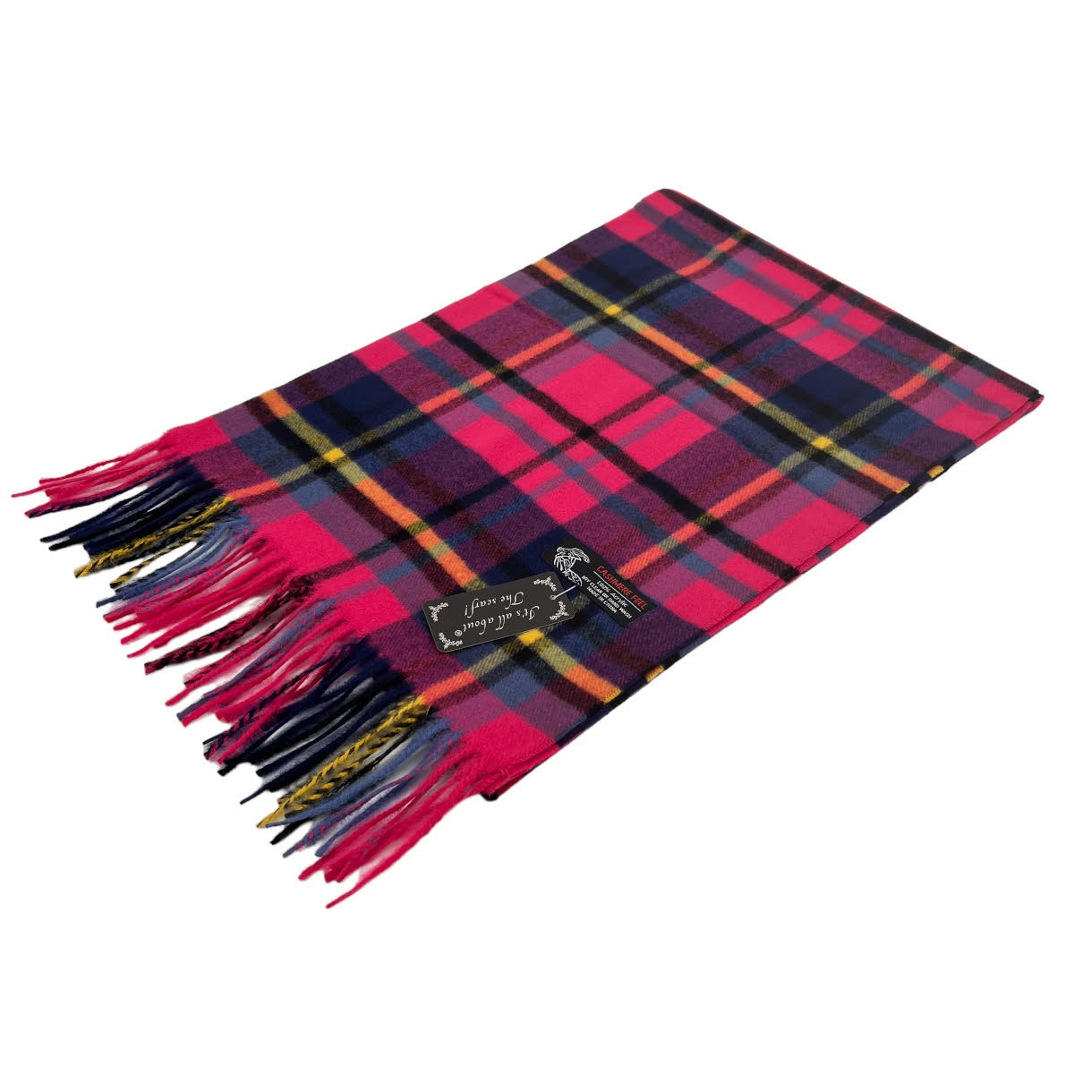 Cashmere Feel Scarf  FWSW-15 Pink/Navy/Yellow