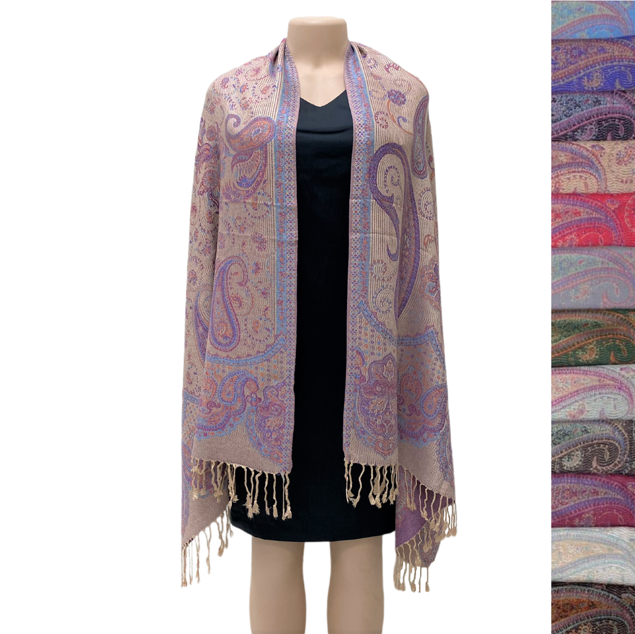 MULTI PRINT PAISLEY PAHSMINA NY23151 ( 12COLORS, 1DZ)