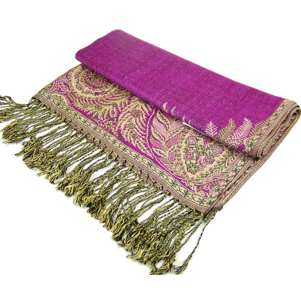 YZ3607 Thick Brocade Phoenix Tail Shawl Light Purple