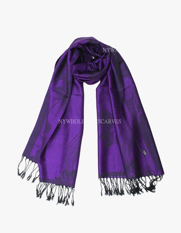 5403  Dual Tone Rose Pashmina  Purple Black