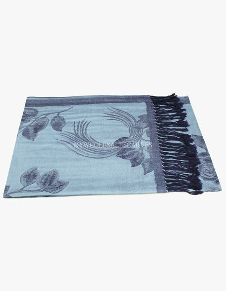 5406 Dual Tone Rose Pashmina Sky Blue Black
