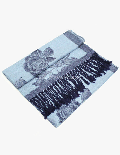 5406 Dual Tone Rose Pashmina Sky Blue Black