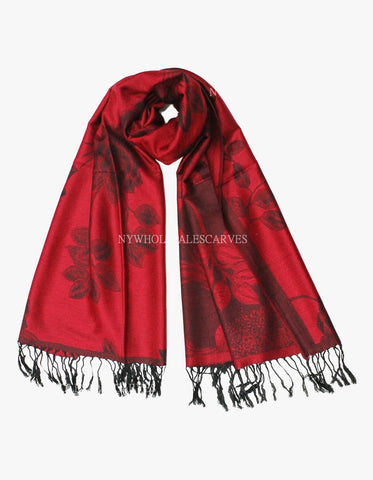 5412 Dual Tone Rose Pashmina Red