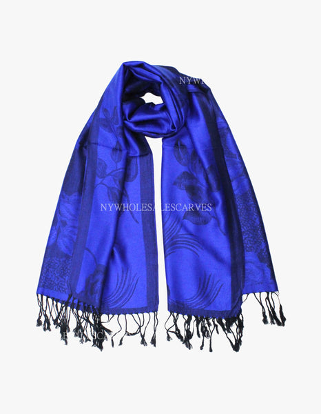 5426 Dual Tone Rose Pashmina Blue/Black