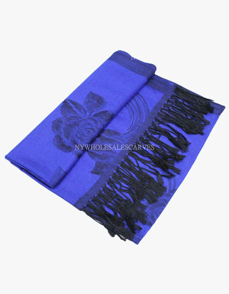 5426 Dual Tone Rose Pashmina Blue/Black