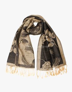 5427 Dual Tone Rose Pashmina  Black/Gold