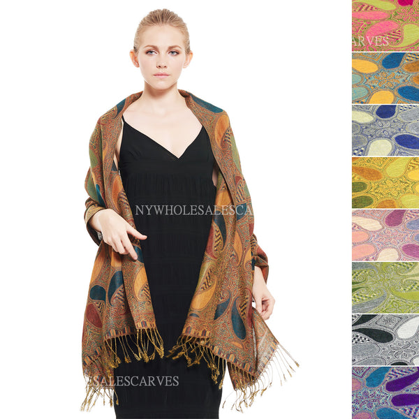 Luxurious Paisley Pashmina FW56S Assorted Colors