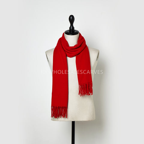 Cashmere Touch Solid Shawl FWAZ19-04 Red