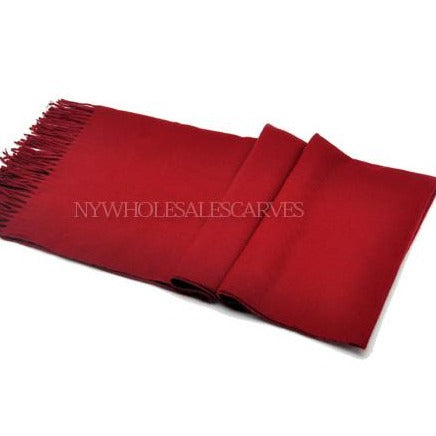 Cashmere Touch Solid  Shawl FW19-01 Dark Red
