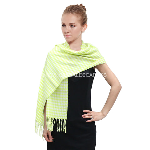 Houndstooth Plaid Scarf FW06-08 Yellow/Green