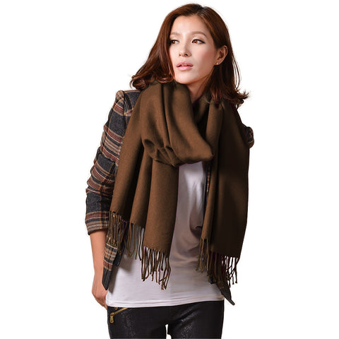 Cashmere Touch Solid Shawl  FWAZ19-03 Brown