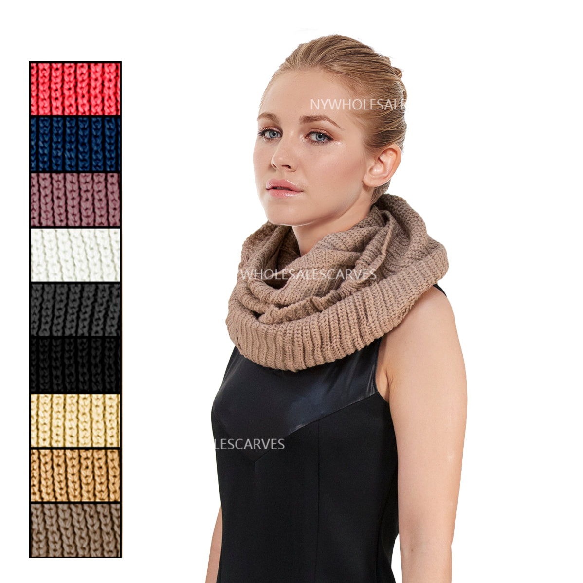 Knit Infinity Scarf FW929 Assorted Colors