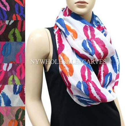 Kiss Design Infinity Scarf FWXY445 Assorted Colors