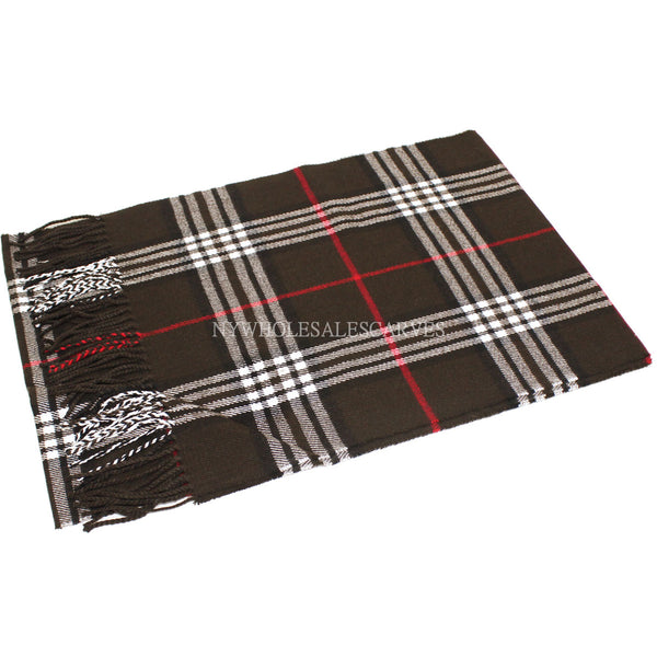 Giant Check Scarf FW07-14  Dark Brown