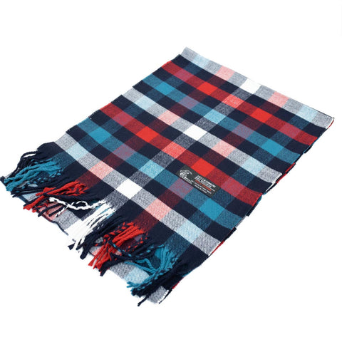 Cashmere Feel Scarf FW1426 Navy/Red/Turquoise/White
