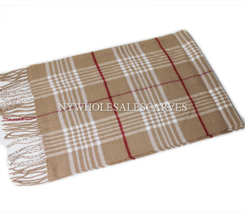 Giant Check Scarf FW29-01 Khaki