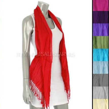 Wrinkle Solid Light Shawl FWMS Assorted Colors