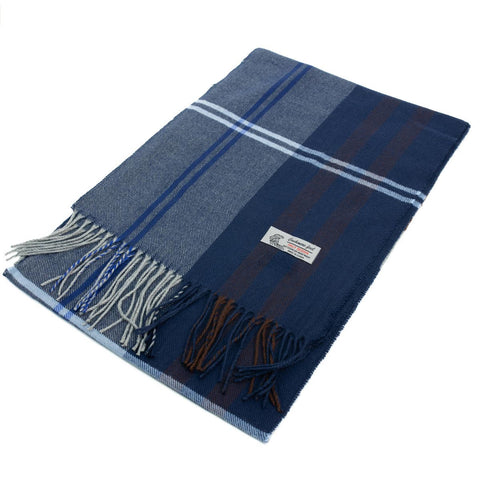 Cashmere Feel Scarf FW573 Navy/Grey/Brown