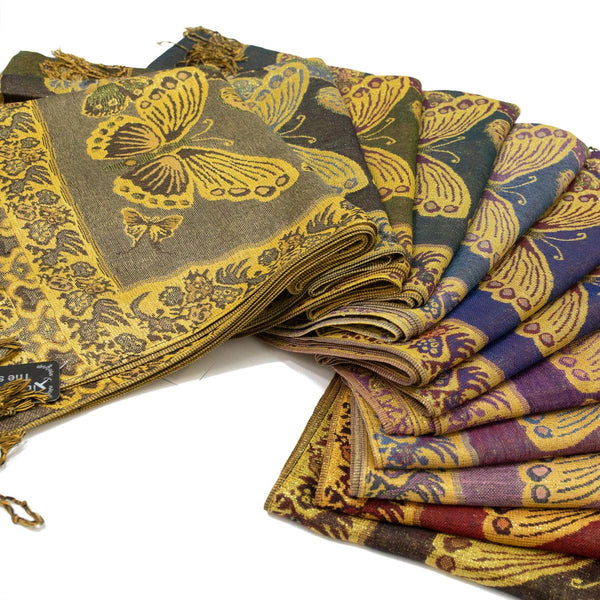 Butterfly Metallic Pashmina FW403S Assorted Colors