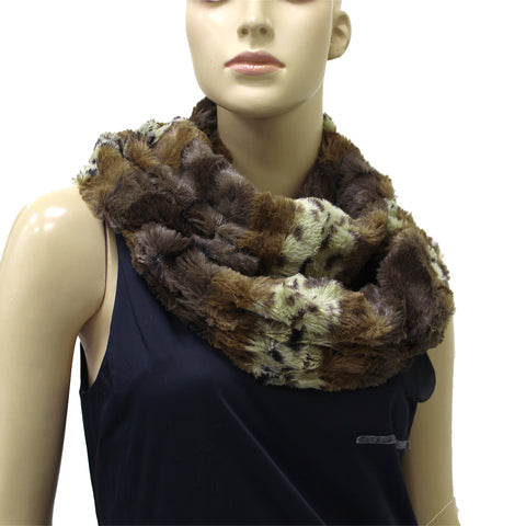 Leopard Faux Fur Infinity Scarf X12603 Assorted Colors