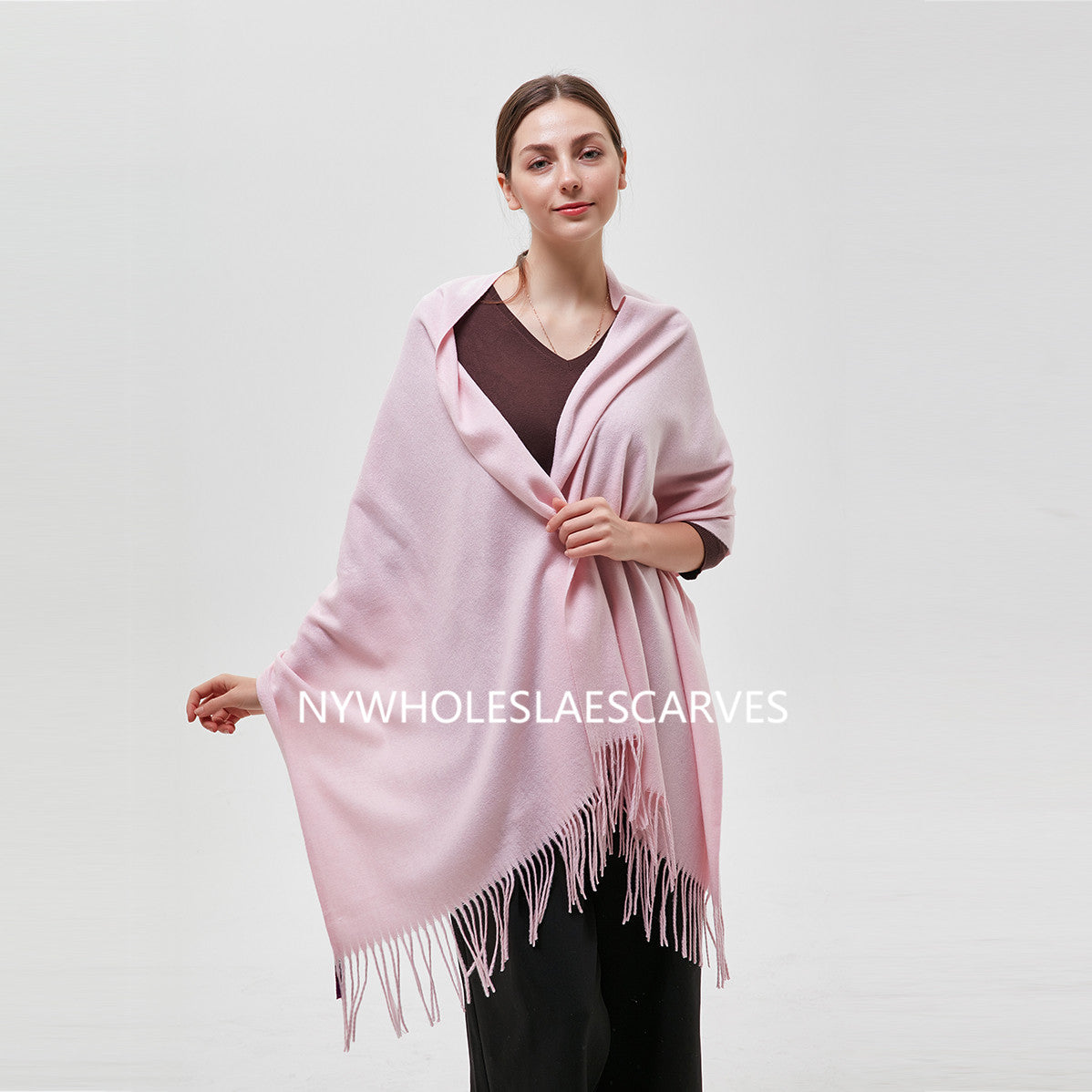 Solid Color Shawl  FW22122-2 Baby Pink