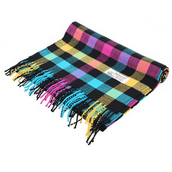 Cashmere Feel Scarf FW03-04 Black/Yellow/Pink/Teal